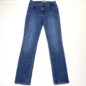 Levi's Skinny Jeans Women's W28 Blue Flower Embroidery Mid Rise Casual Denim